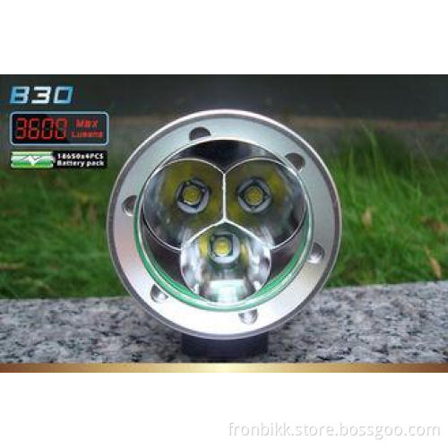 Water resistant Front LED 3600 Lumen Bike Light , 3X Cree T